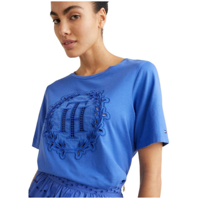 TOMMY HILFIGER REG APPLIQUE OPEN-NK TEE